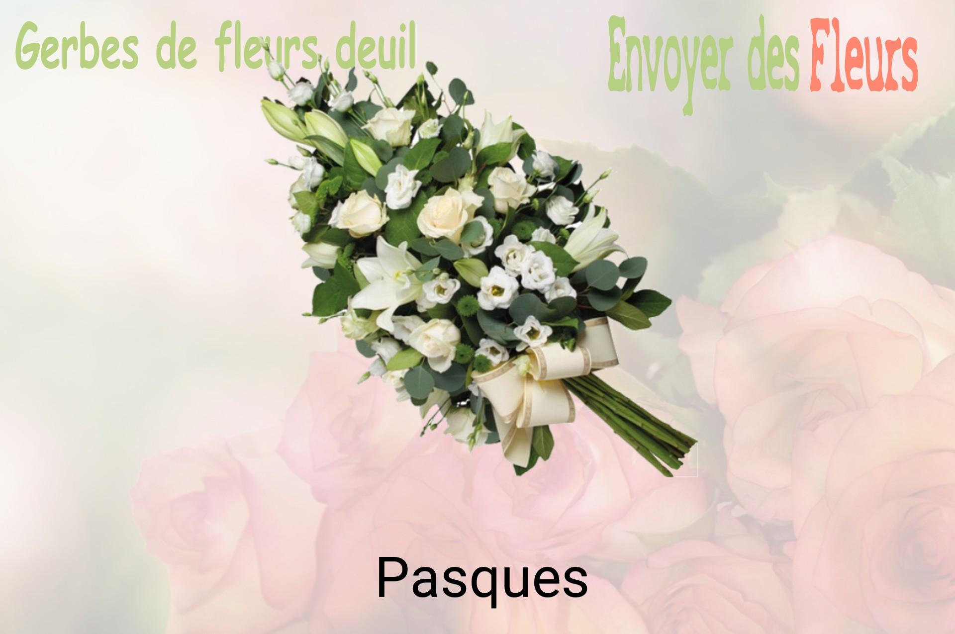 Gerbe de fleurs de deuil livrée à Pasques